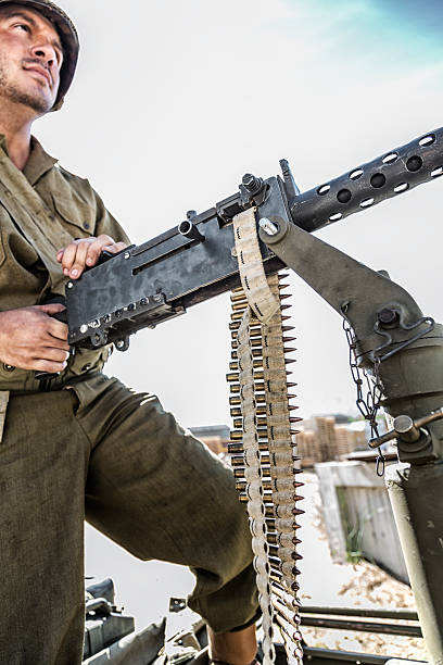istock WWII US Army M1919 Browning .30 Caliber Machine Gunner 492038298