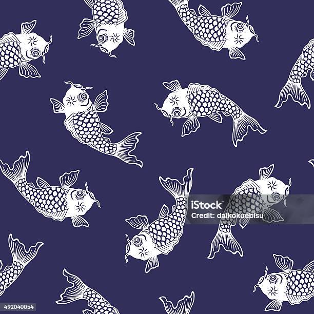 Line Pattern Carp Carp Pattern Stock Illustration - Download Image Now - 2015, Animal ...