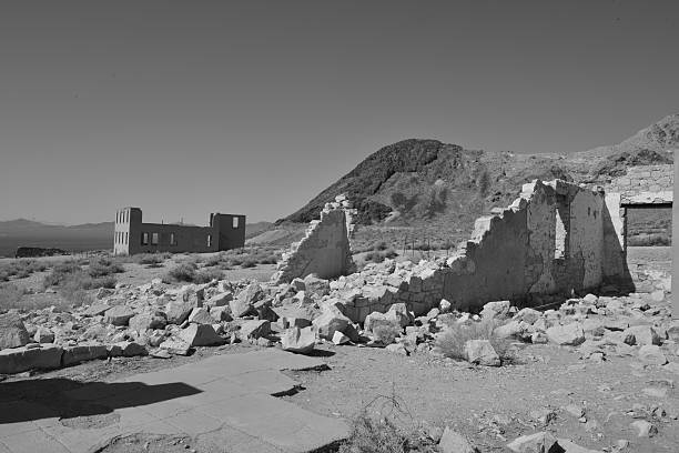 istock Rhyolite Ghost Town in Monochrome 492040876