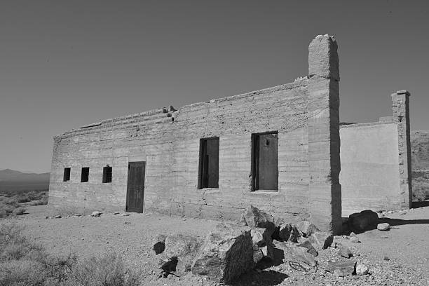 istock Rhyolite Ghost Town in Monochrome 492040960