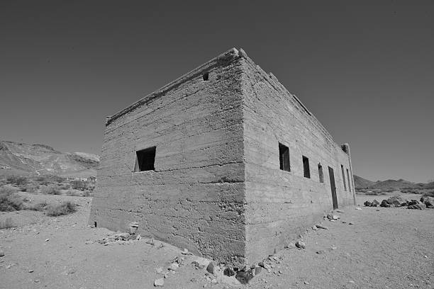 istock Rhyolite Ghost Town in Monochrome 492041028