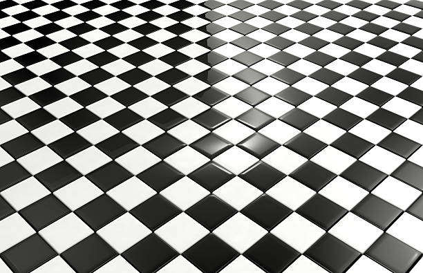 Black and white tiles background stock photo