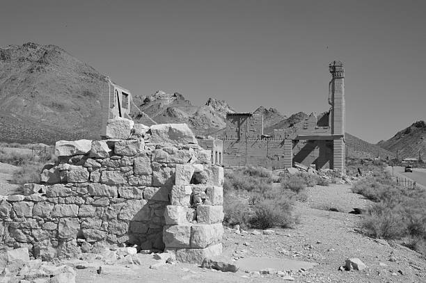 istock Rhyolite Ghost Town in Monochrome 492042160