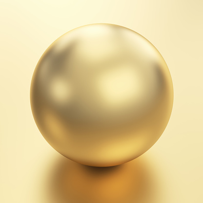 Beautiful golden sphere render isolated with clipping path