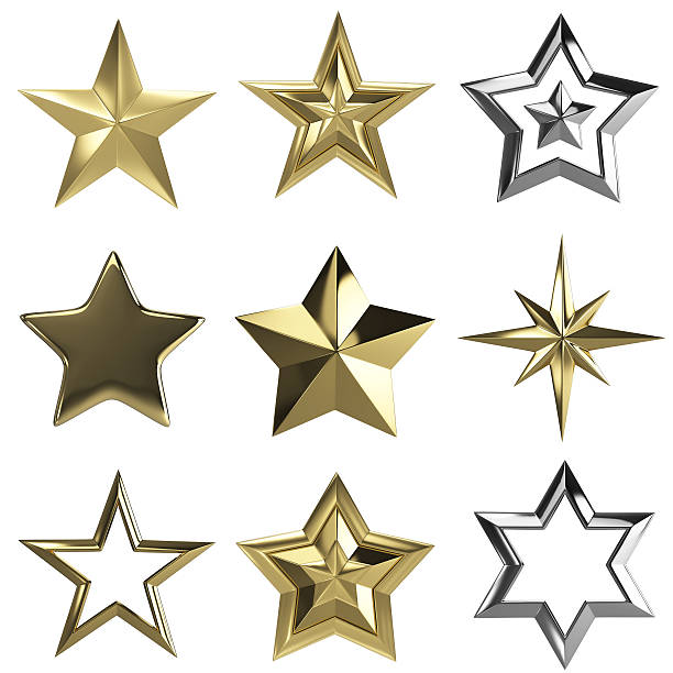 istock Golden stars - isolated 492042234