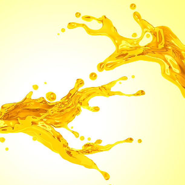 couple of liquid yellow orange juice. Dynamic liquid splash