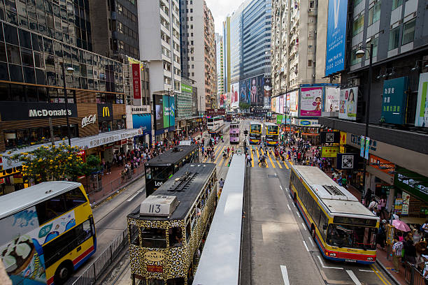istock Hong Kong crowded street view at shopping district 492044006