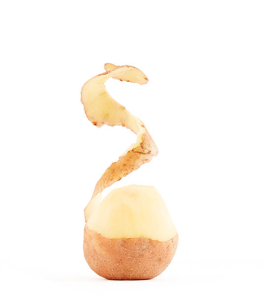 Potato peel isolated on a white background stock photo