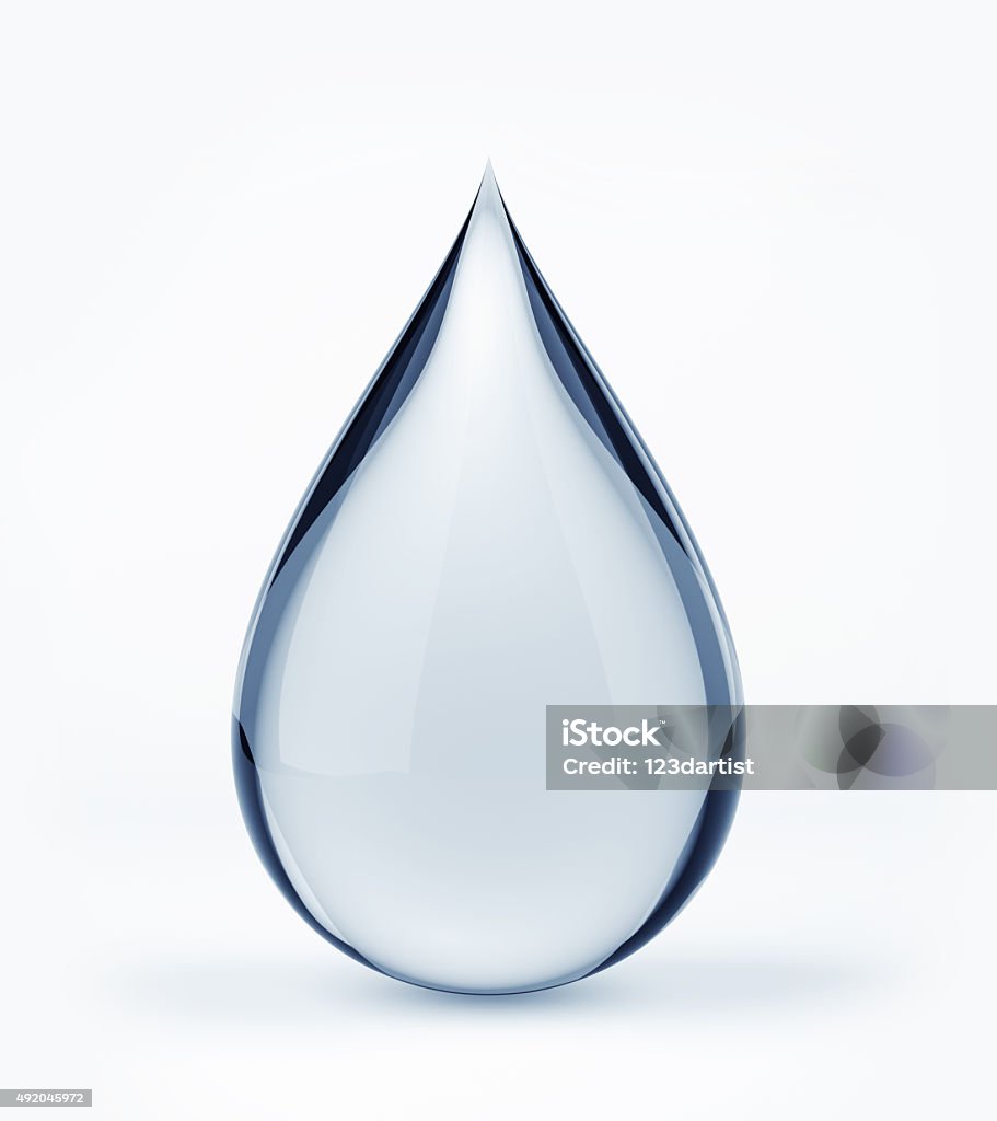 3D water drop on white 3D water drop on white isolated with clipping path Drop Stock Photo