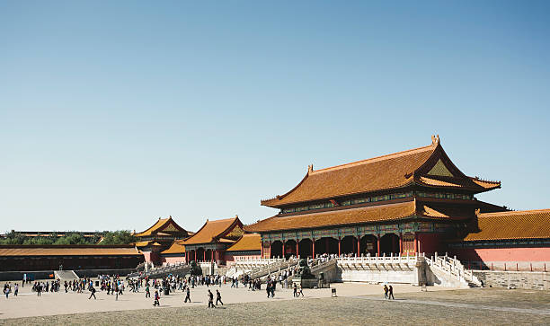 Forbidden City Forbidden City and the Gate of Supreme Harmony. forbidden city beijing architecture chinese ethnicity stock pictures, royalty-free photos & images