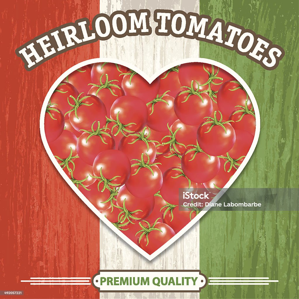Coração de tomate sobre fundo de madeira Velha - Royalty-free Comida italiana arte vetorial