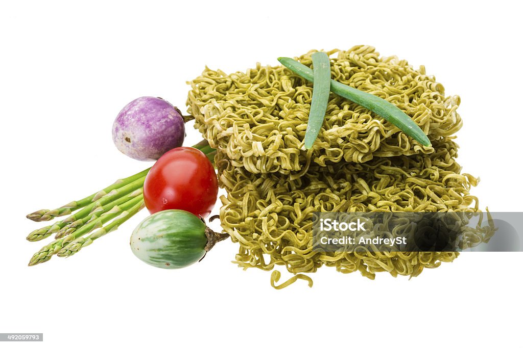 Verde raw macarrão - Foto de stock de Alimentação Saudável royalty-free