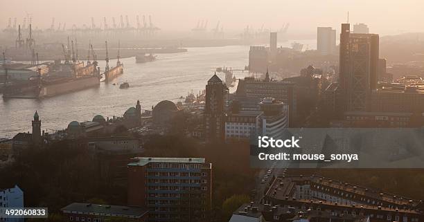 Hamburg Aerial Panoramic View Stock Photo - Download Image Now - Aerial View, Architecture, Building Exterior