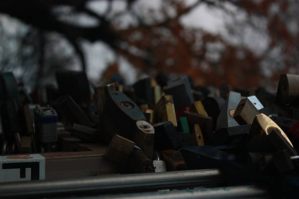 Couples witness to their love by attaching locks