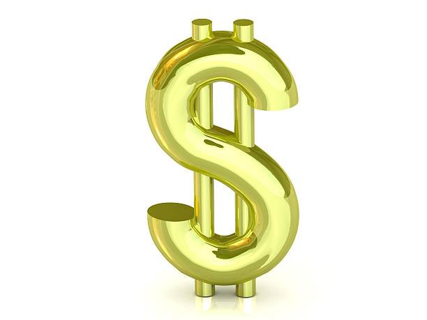 istock Golden dollar sign isolated on white background 492061665