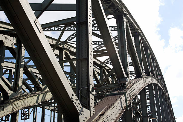 istock Construction of the railway bridge against sky in a sunlight 492061787
