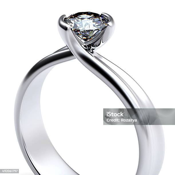 Wedding Ring With Diamond Stock Photo - Download Image Now - Chrome, Decoration, Fashion