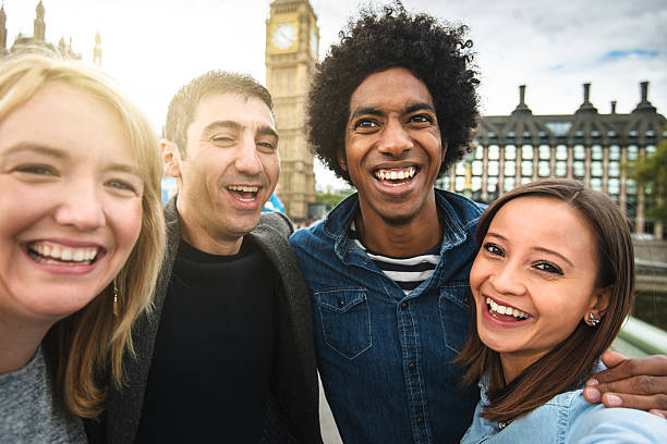 istock Friends have fun in London 492069950