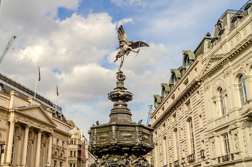 Eros Statue at Piccadilly Circus, London, UK