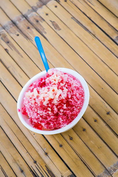 istock classic dessert, Shave Ice on bamboo desk 492072772