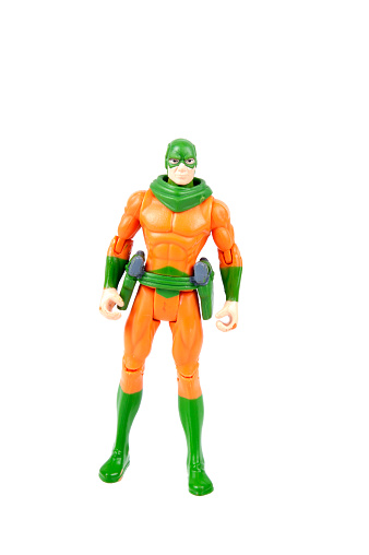 Adelaide, Australia - July 29, 2015: A Mirror Master action figure isolated on a white background from the DC comics universe. Mirror Master is an villian from the Flash universe. Merchandise from DC comics are highly sought after collectables.