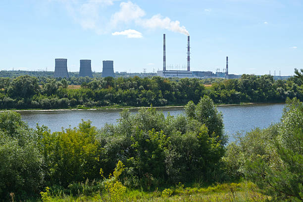 istock Panorama of Power Plant At River 492073312