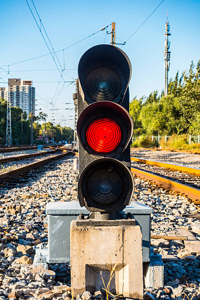 istock Red color on the traffic light 492073436