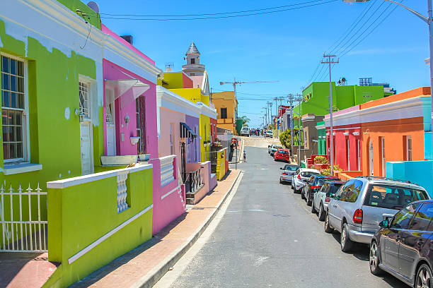 Cape Town Bo-Kaap Cape Town, South Africa - January 11,2014: The colorful houses of Bo-Kaap, famous Malay Quarter is the Muslim Malay village in Cape Town, one of the most picturesque part of town, South Africa. malay quarter photos stock pictures, royalty-free photos & images