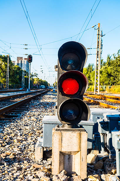 istock Red color on the traffic light 492074156