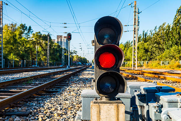 istock Red color on the traffic light 492074432