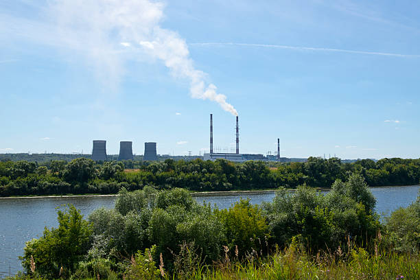 istock Panorama of Power Plant At River 492075148