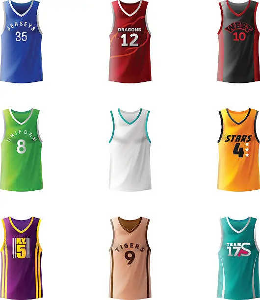 Vector illustration of Basketball Jerseys