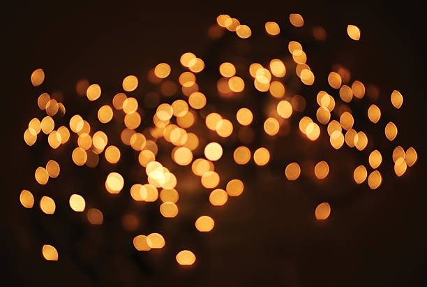 istock Bright yellow blurred bokeh lights illumination for design eleme 492075596
