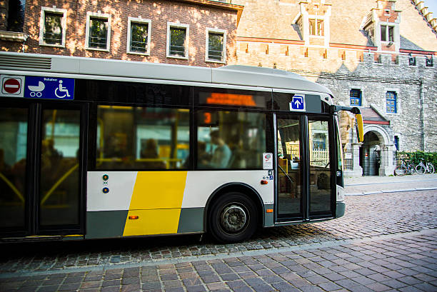 Bus in Ghent A bus in Ghent, Belgium flanders belgium photos stock pictures, royalty-free photos & images