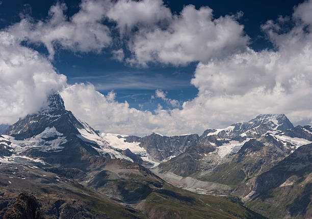 istock Switzerland. Matterhorn and Dent Blanche with clouds from Gornergrat 492078134