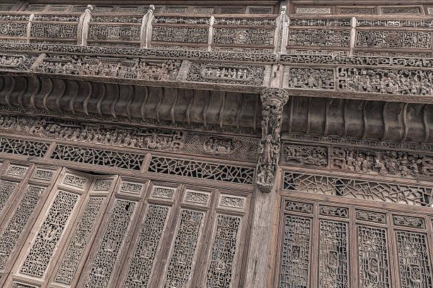 istock Chinese wood carving wall and door 492080302