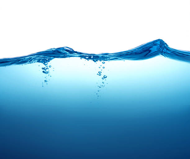 istock Close up blue Water splash with bubbles on white background 492082522