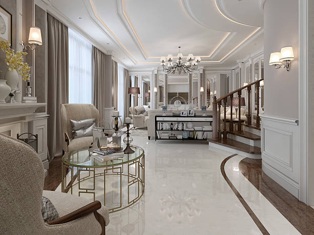 istock Elegant living room in classic style 492093414