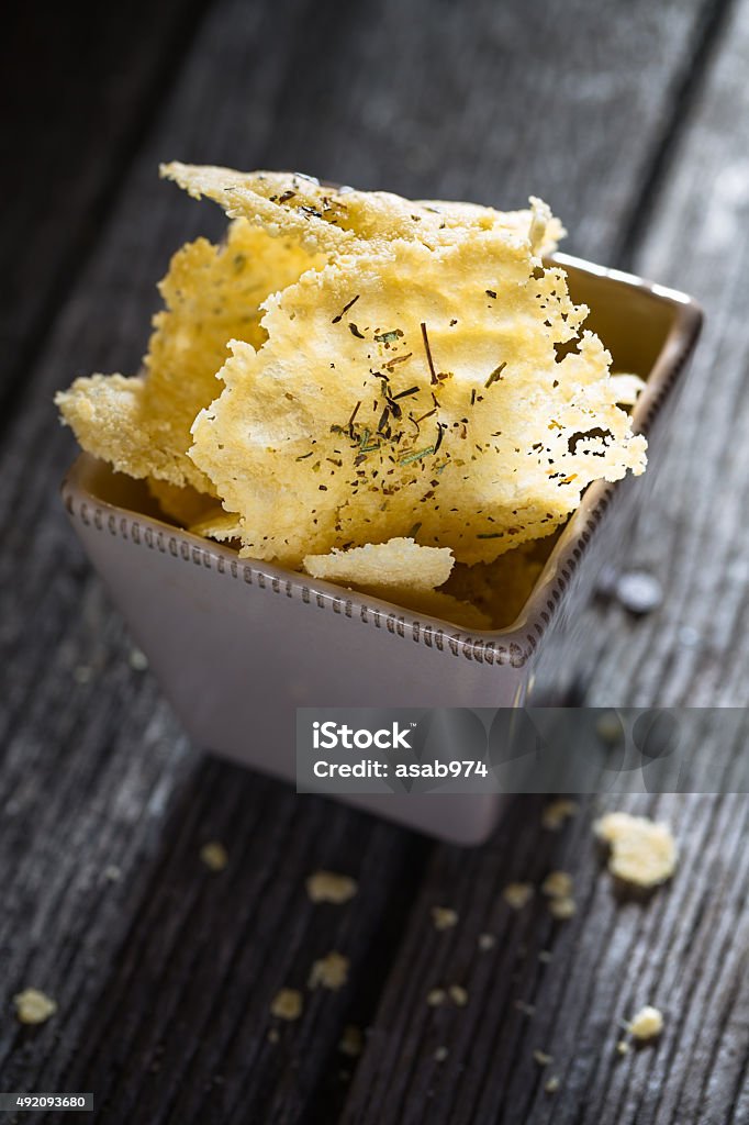 Parmesan - Lizenzfrei Kartoffelchips Stock-Foto