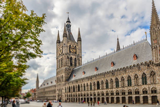 Ypres (in French) - Ieper (in Dutch) is a city in the Flanders Region of Belgium rich of beautiful buildings. Almost totally destroyed after the First World War, it was carefully and faithfully rebuilt: an example is the Cloth Hall, now a UNESCO World Heritage Site.