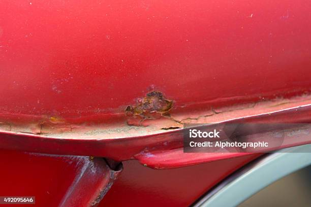 Classic Mini Cooper Rusty Roof Gutter Stock Photo - Download Image Now - Car, Red, Rusty