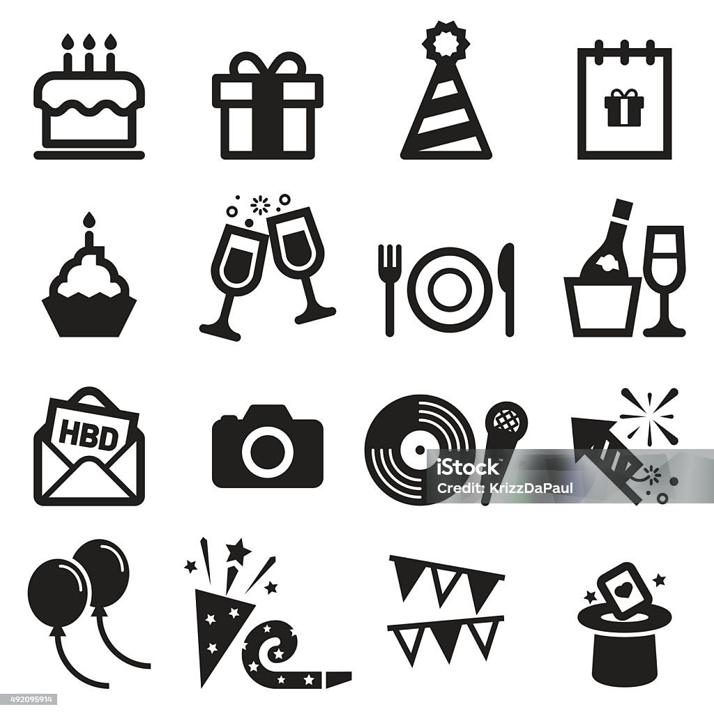 Birthday Icons Party - Social Event stock vector