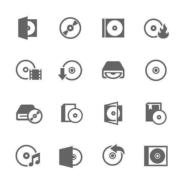 CD Icons Simple Set of Compact Disk Related Vector Icons for Your Design. compact disc stock illustrations