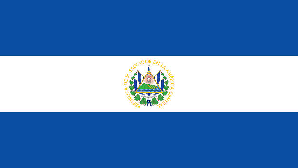 флаг сальвадора - salvadoran flag stock illustrations