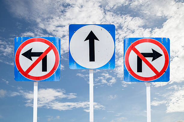istock road sign  on blue sky and cloud  background. 492096750