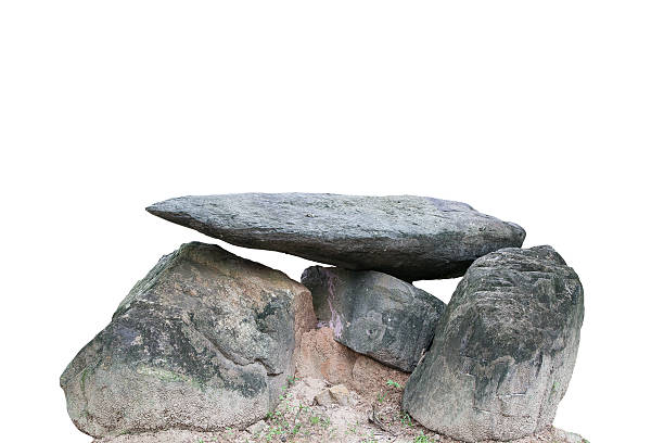 istock big old stone on white background , with clipping path. 492098300