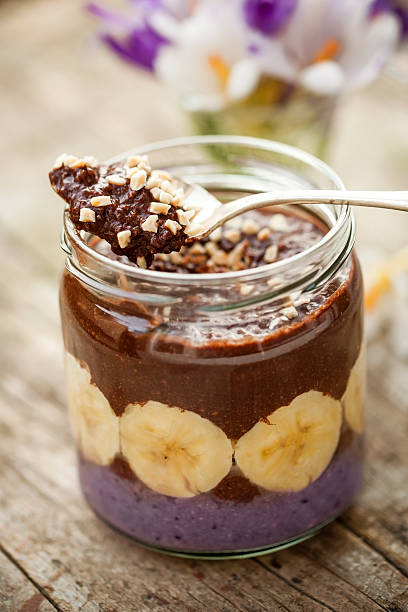 istock cocoa porridge with banana and almonds 492100888