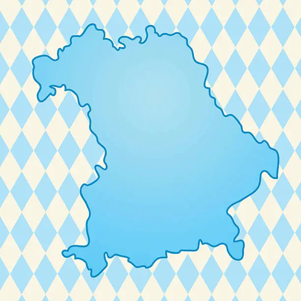 Vector illustration of Map of Bavaria, vector illustration