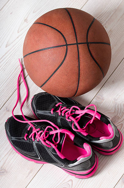 istock Basket sneakers and ball 492103588