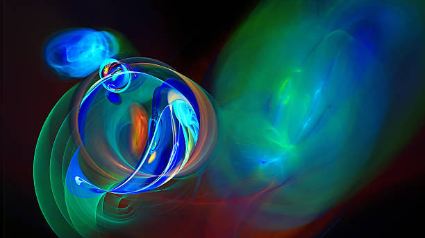 istock Rings of colored smoke. Bright air bubbles under water. 492106976